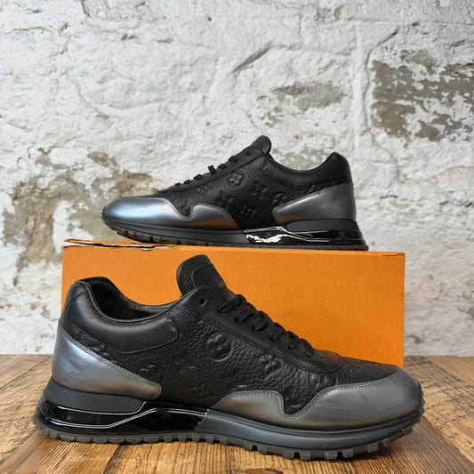 Louis Vuitton Black Monogram Silver Runaway Sneaker Sz 10.5 (9LV)
