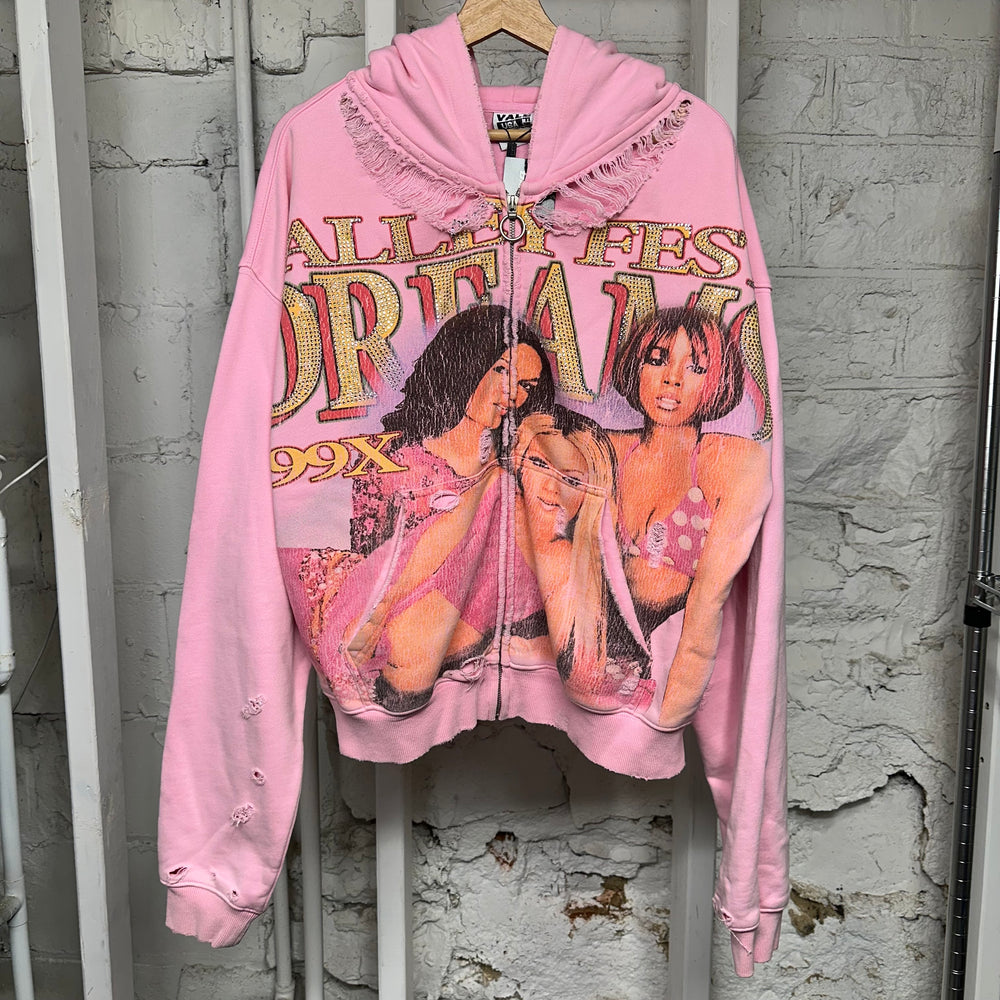 Vale Dreams Pink Zip Up Hoodie Sz M