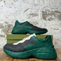 Gucci Rython White Black Green Monogram Sneaker Sz 12