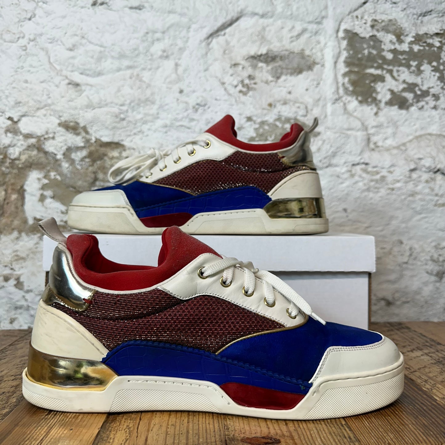Christian Louboutin Blue Red White Sneaker Sz 11 (44)