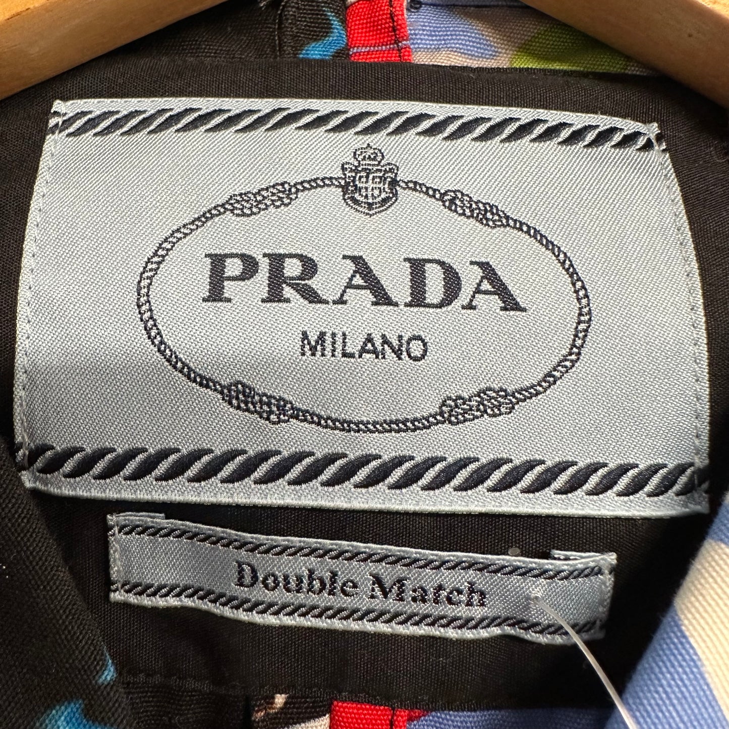 Prada Double Match Floral Car Button Up Shirt Sz XS