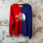 Gucci North Face Red Blue Split Crewneck Sz XL