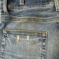 Amiri Black Old English Spell Blue Denim Jeans Sz 33