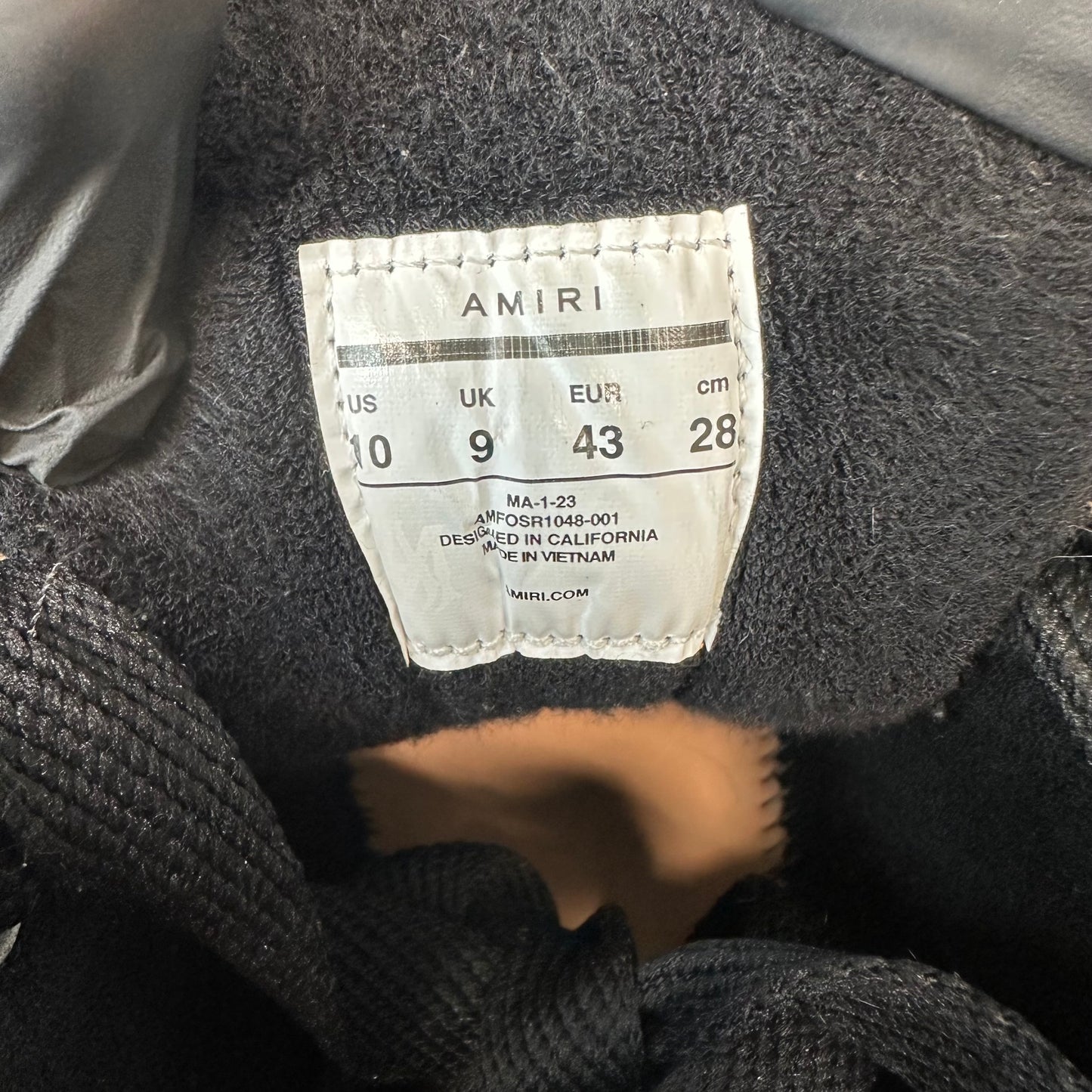 Amiri MA-1 Black White Sneaker Sz 10 (43)