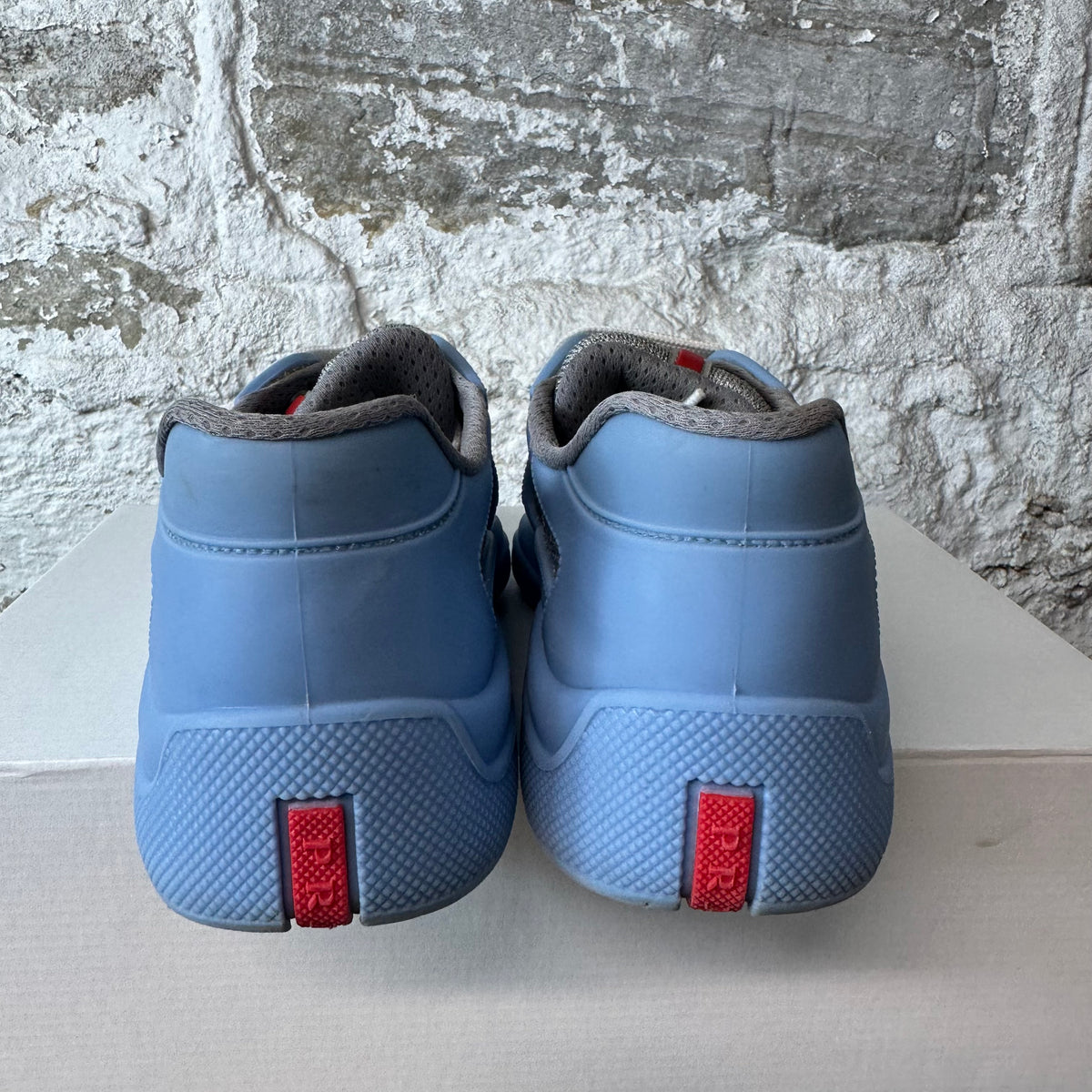 Prada Americas Cup Light Blue Rubber Sneaker Sz 5 (37)