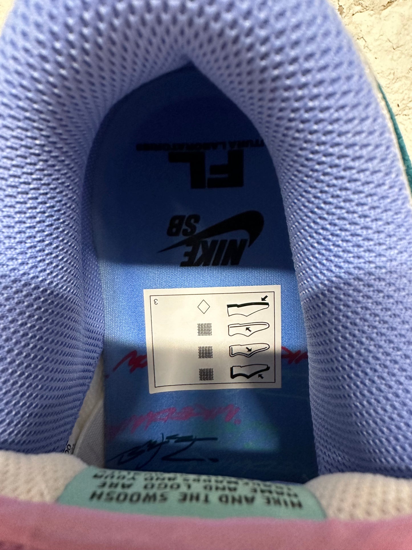 Nike SB Dunk Low Futura Laboratories Bleached Aqua Sz 9.5 DS