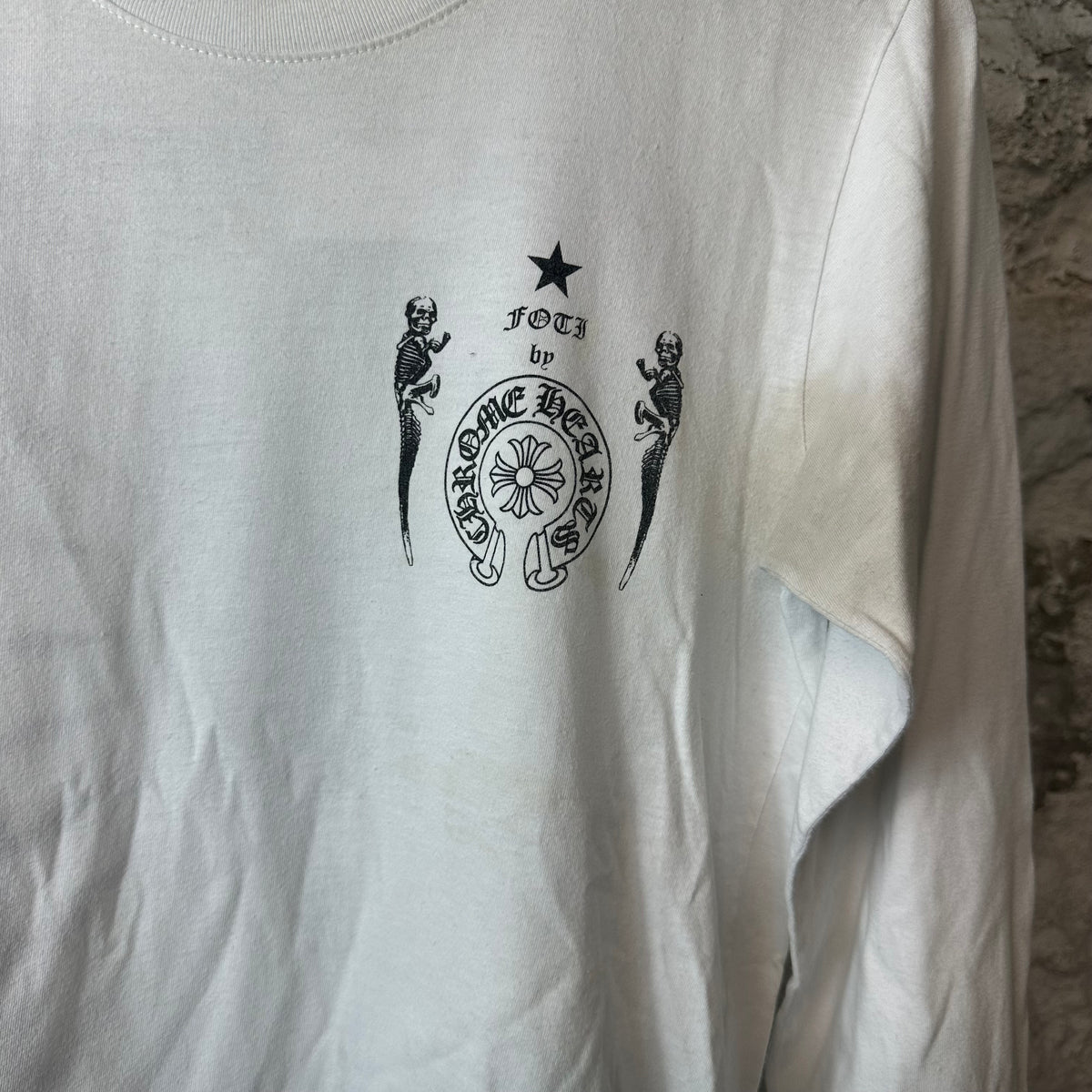 Chrome Hearts Foti Square White Long Sleeve Sz XS