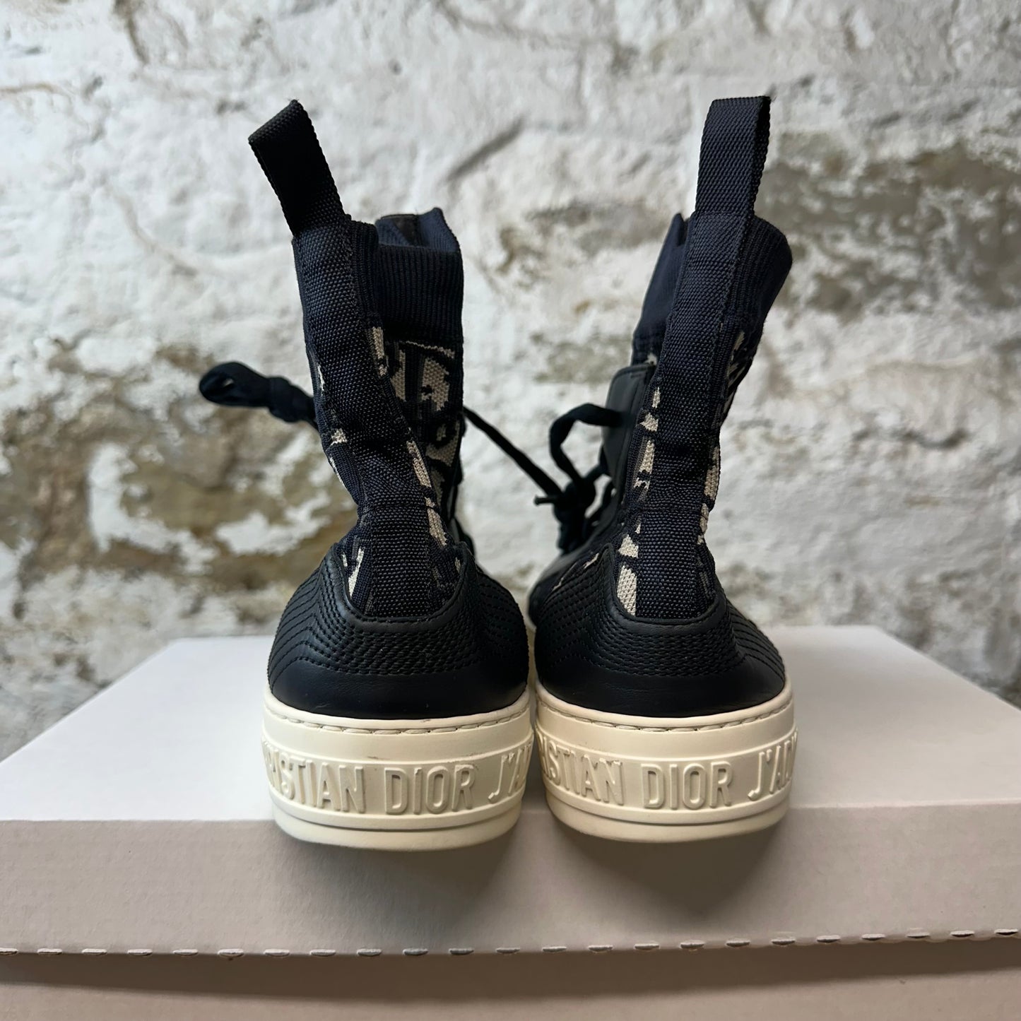 Dior High Walk n Dior Black Oblique White Sneaker Sz 5.5 (37.5)