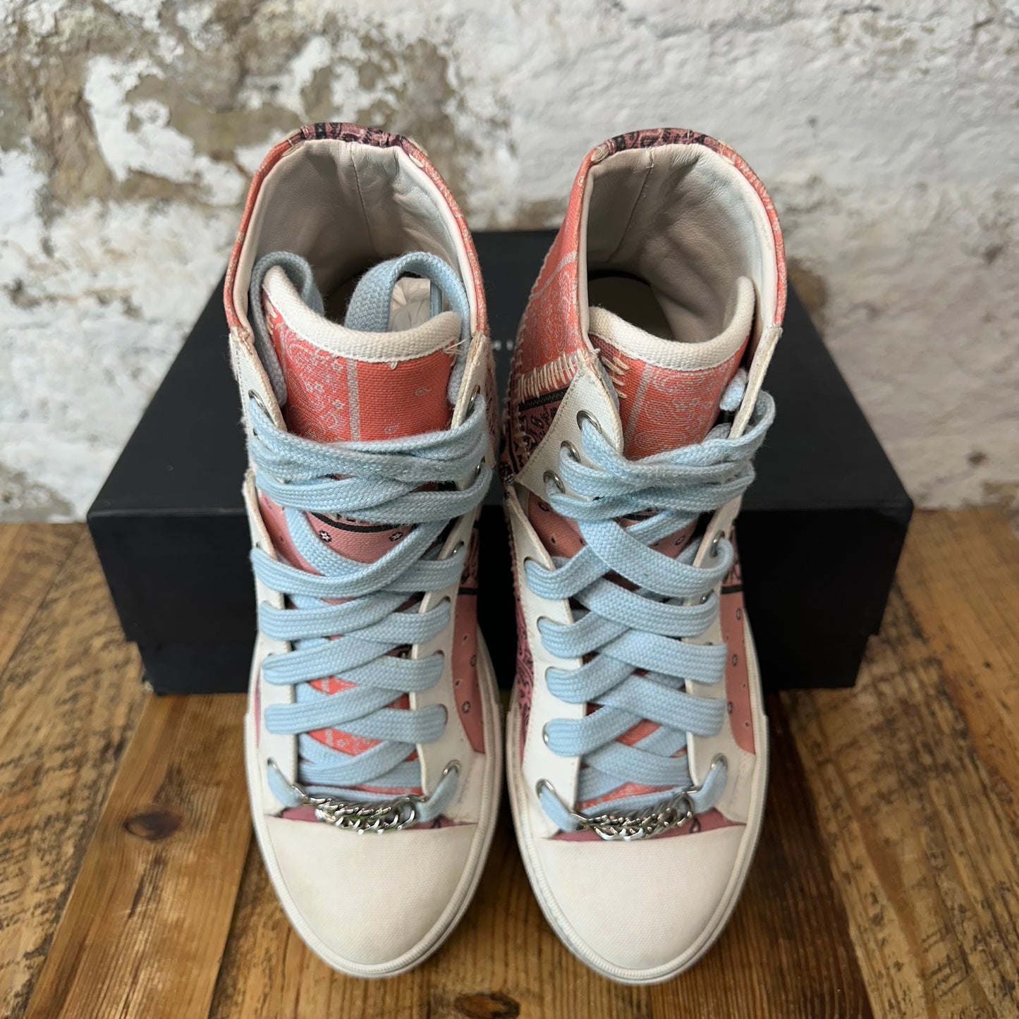Amiri Pink Patchwork White High Sneaker Sz 9 (42)