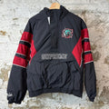 Supreme Salem Black Red Half Zip Stadium Jacket Sz M DS