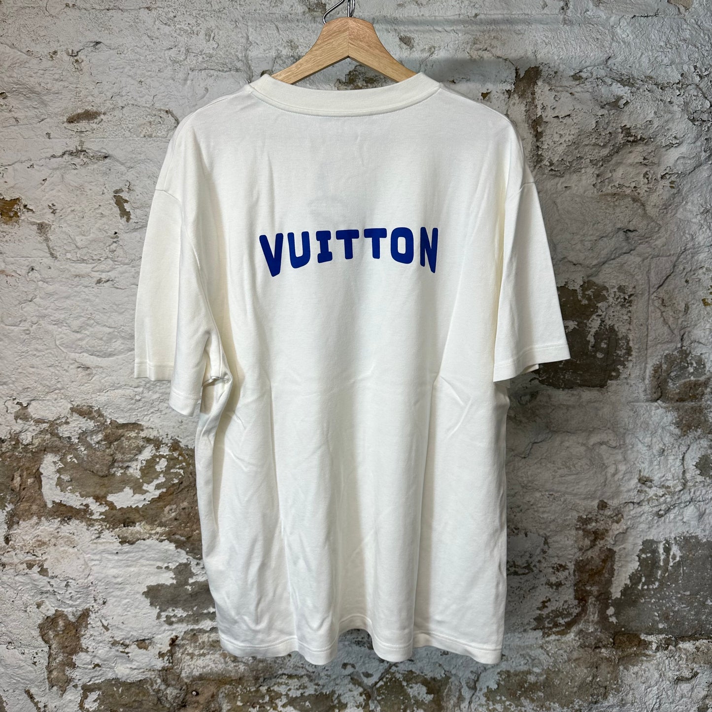Louis Vuitton Blue Printed Signature White T-Shirt Sz XXL