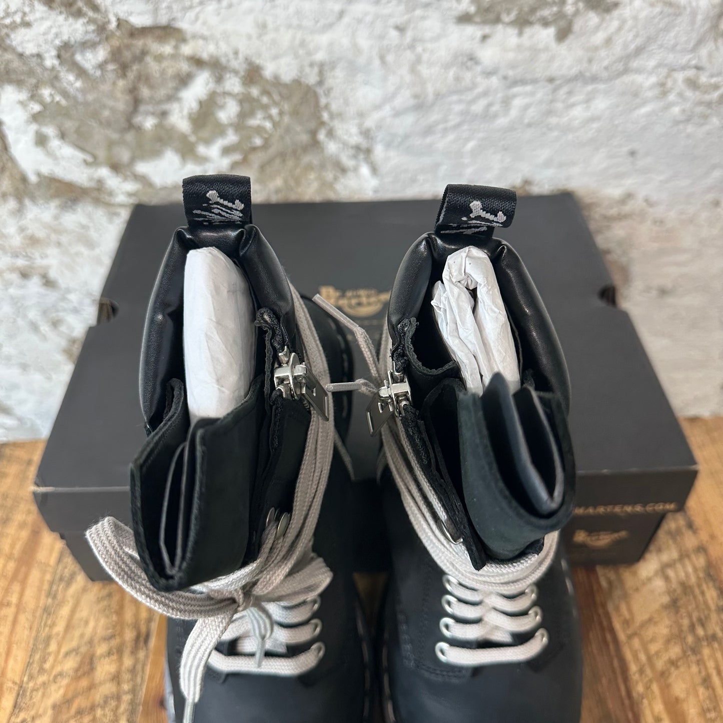 Rick Owens Doc 1460 Quad Sole Steel Toe Boot Sz 10.5 DS