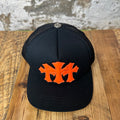 Chrome Hearts St. Barths Orange Cemetery Black Trucker Hat DS