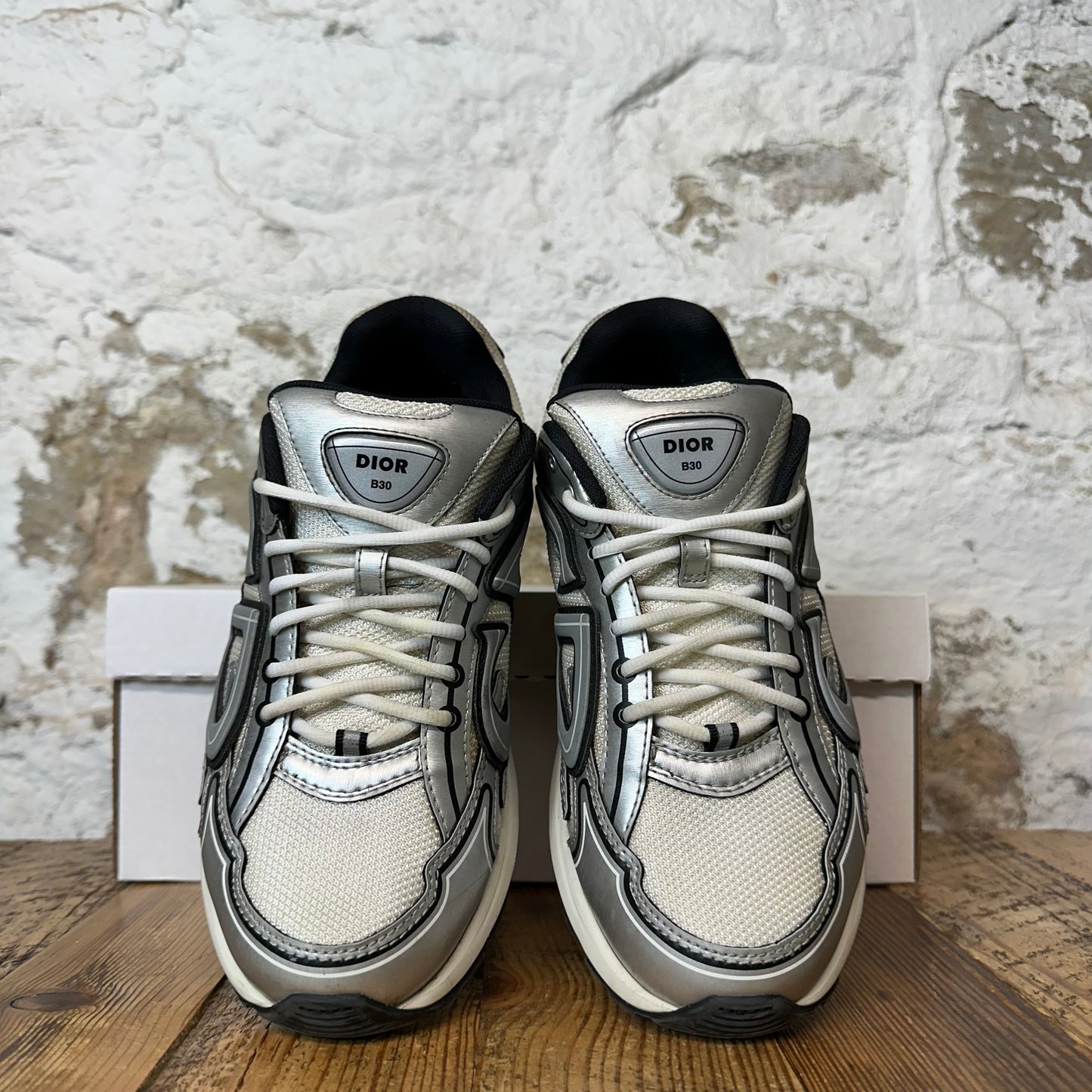 Dior B30 Silver Black Cream Sneaker Sz 8 (41)