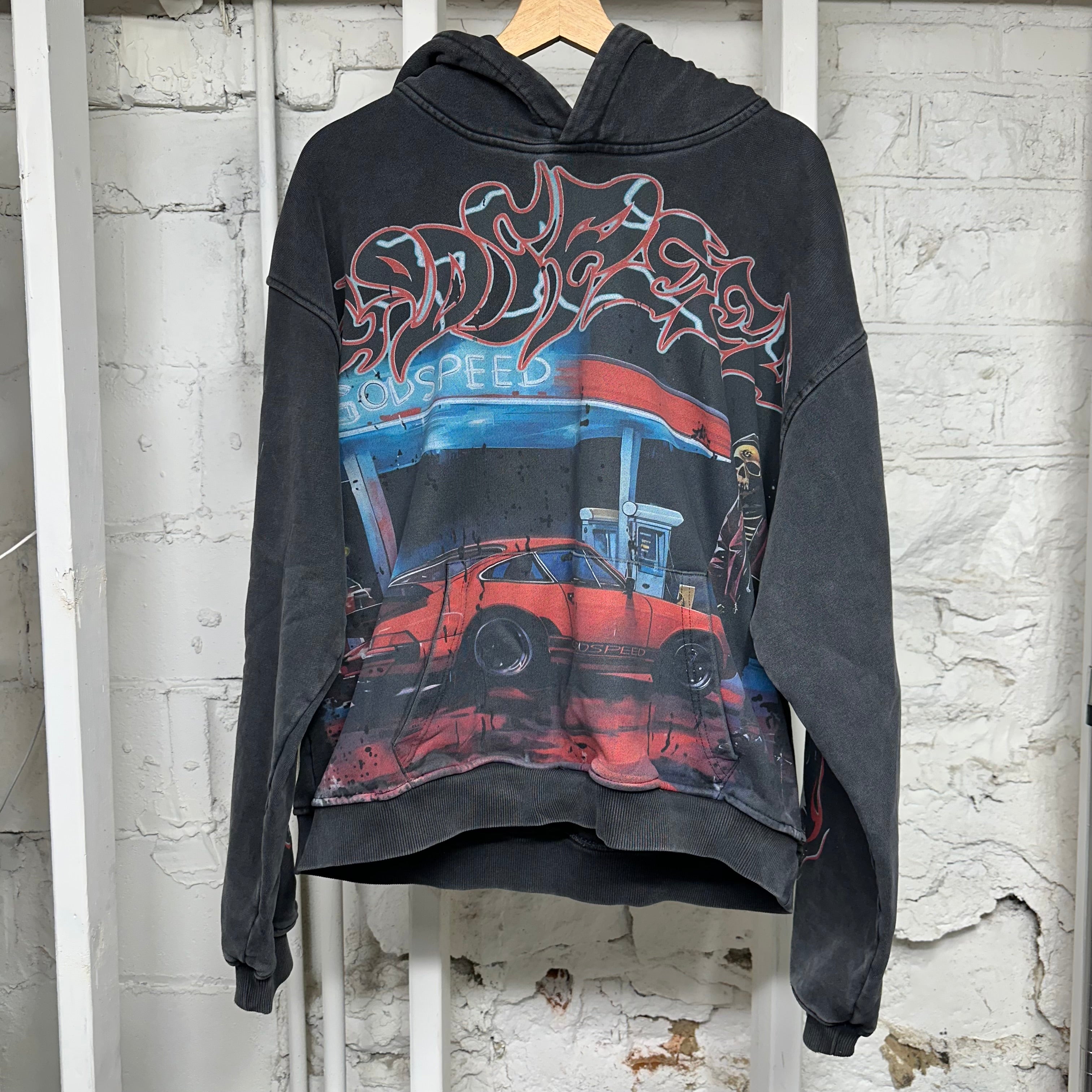 Godspeed Gas Station Black Hoodie Sz M