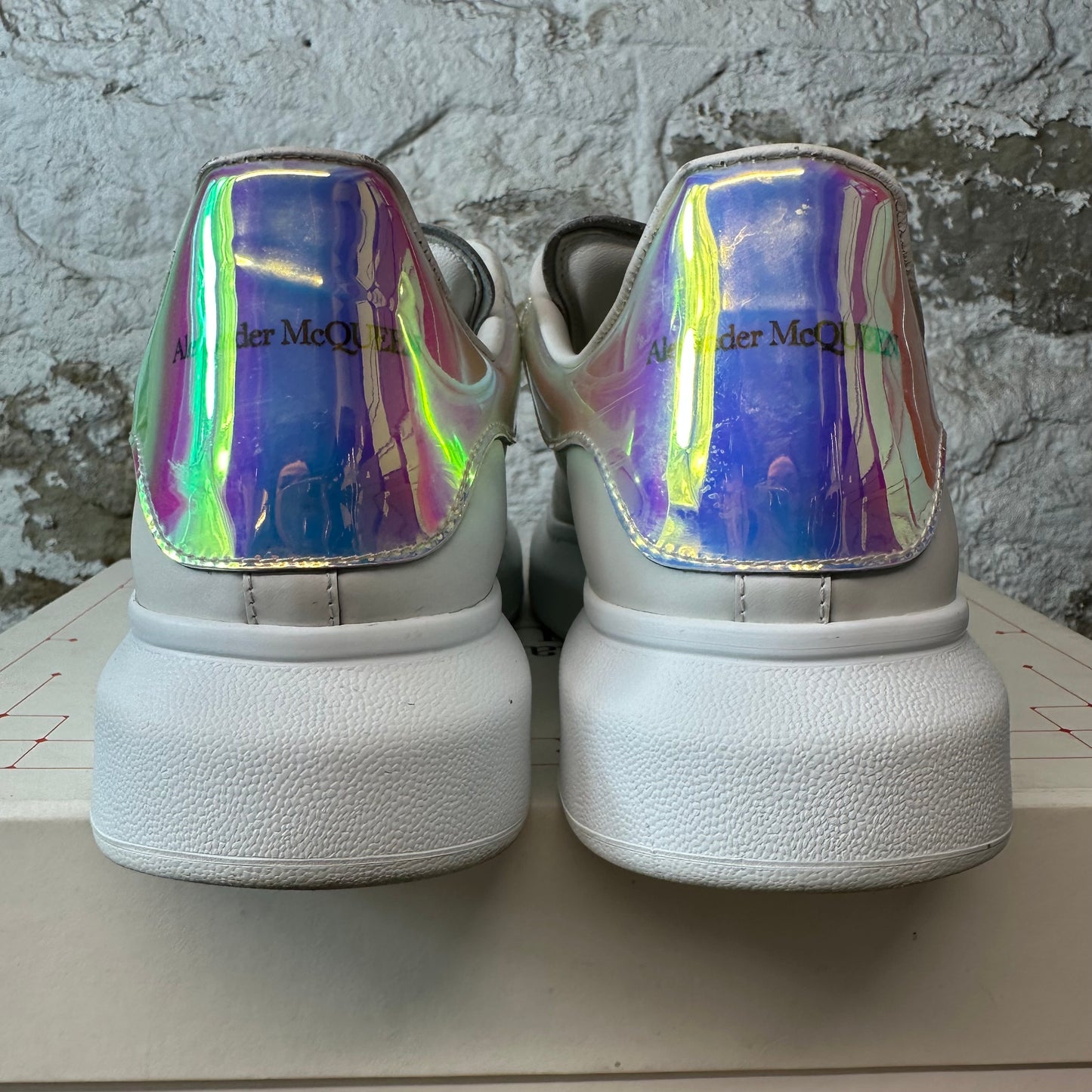 Alexander Mcqueen Iridescent Tab White Sneaker Sz 10 (43)