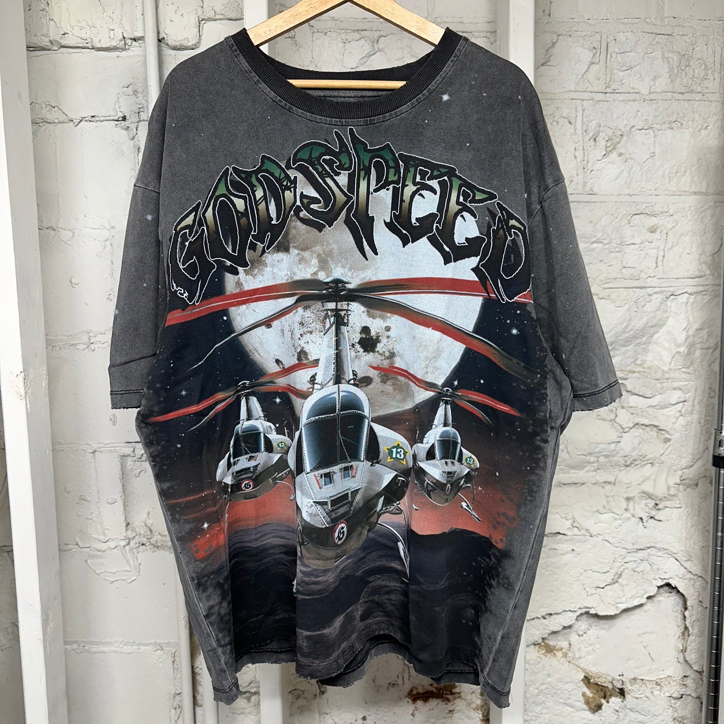 Godspeed Helicopter Black T-Shirt Sz XL
