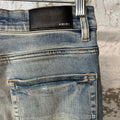Amiri Multicolor Paisley Blue Denim Jeans Sz 34