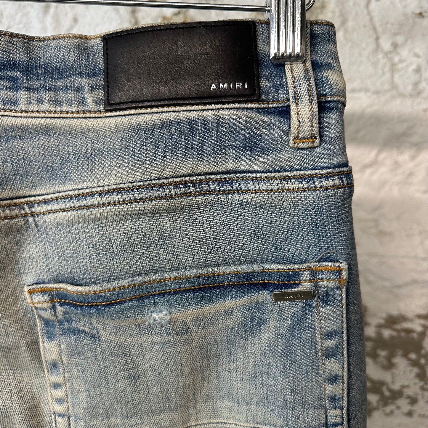 Amiri Multicolor Paisley Blue Denim Jeans Sz 34