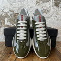 Prada Americas Cup Loden Argento Patent Sneaker Sz 9 DS