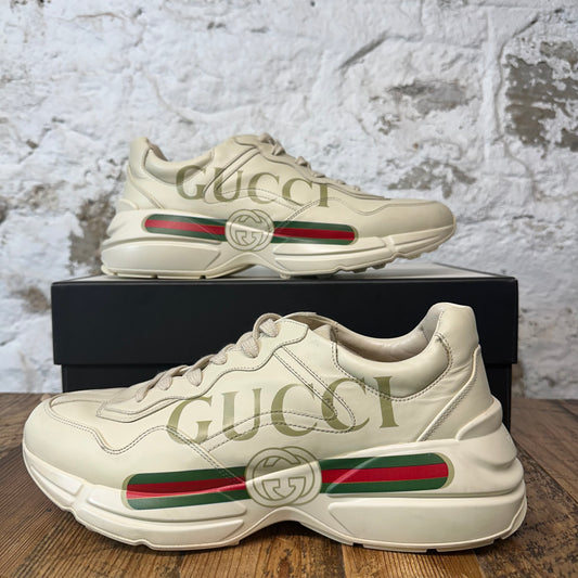 Gucci Rython Vintage Logo Cream Sneaker Sz 10.5