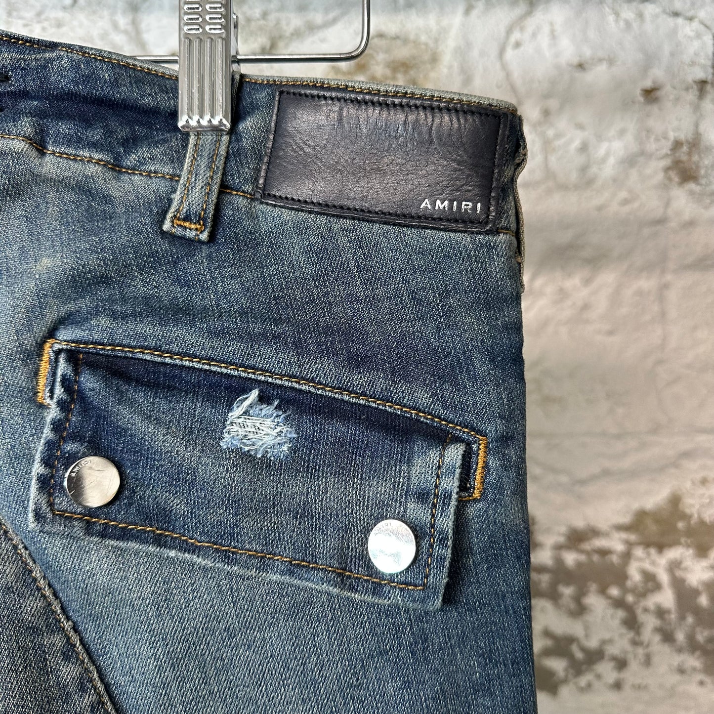 Amiri Dark Blue Cargo Denim Jeans Sz 30