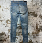 Amiri MX1 Denim Patch Paint Splatter Blue Denim Jeans Sz 32