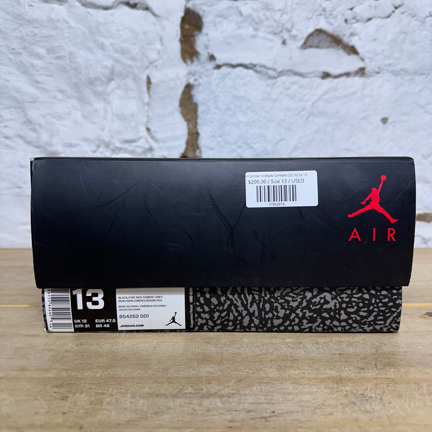 Air Jordan 3 Black Cement (2018) Sz 13