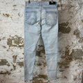 Amiri MX1 Camo Patch Light Blue Denim Jeans Sz 32