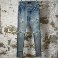 Amiri MX1 Blue Paisley Blue Denim Jeans Sz 29