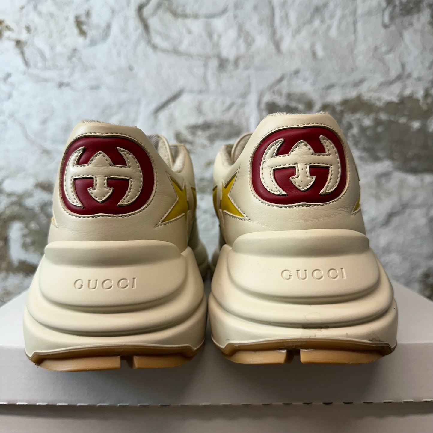 Gucci Rhyton Yellow Star Cream Sneaker Sz 9.5