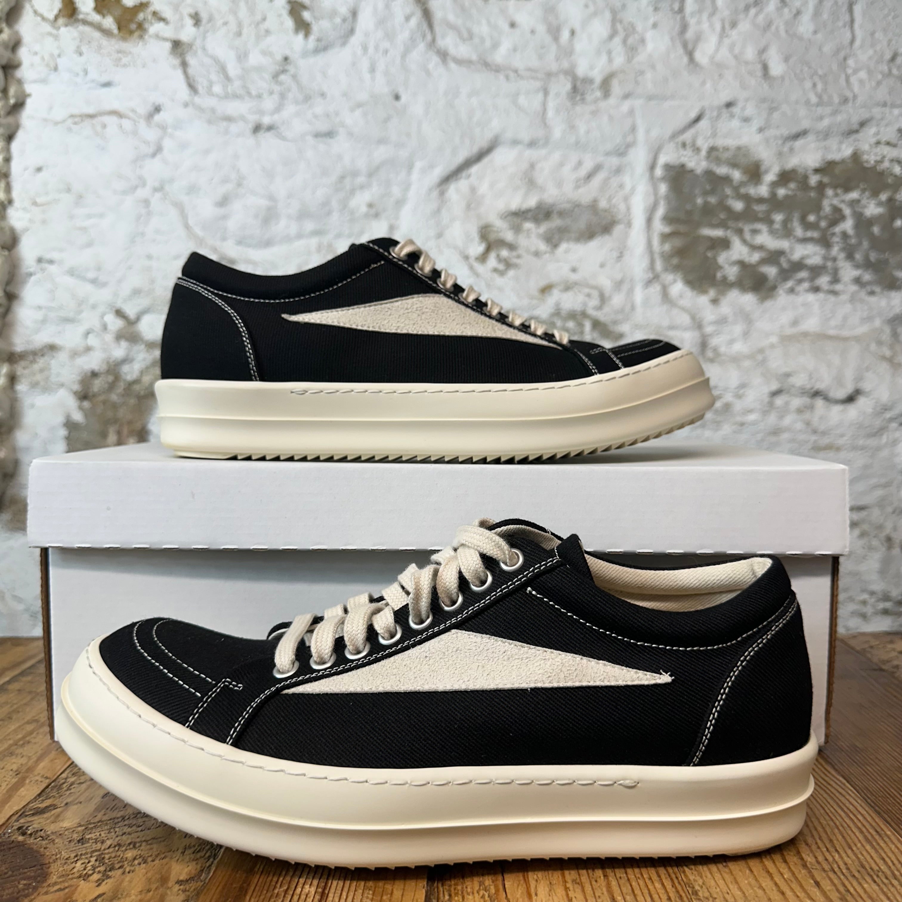 Rick Owens DRKSHDW Vintage Black Milk Sneaker Sz 8 (41)