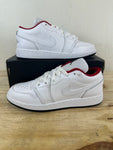 Air Jordan 1 Low White Gym Red Black Sz 4.5Y DS