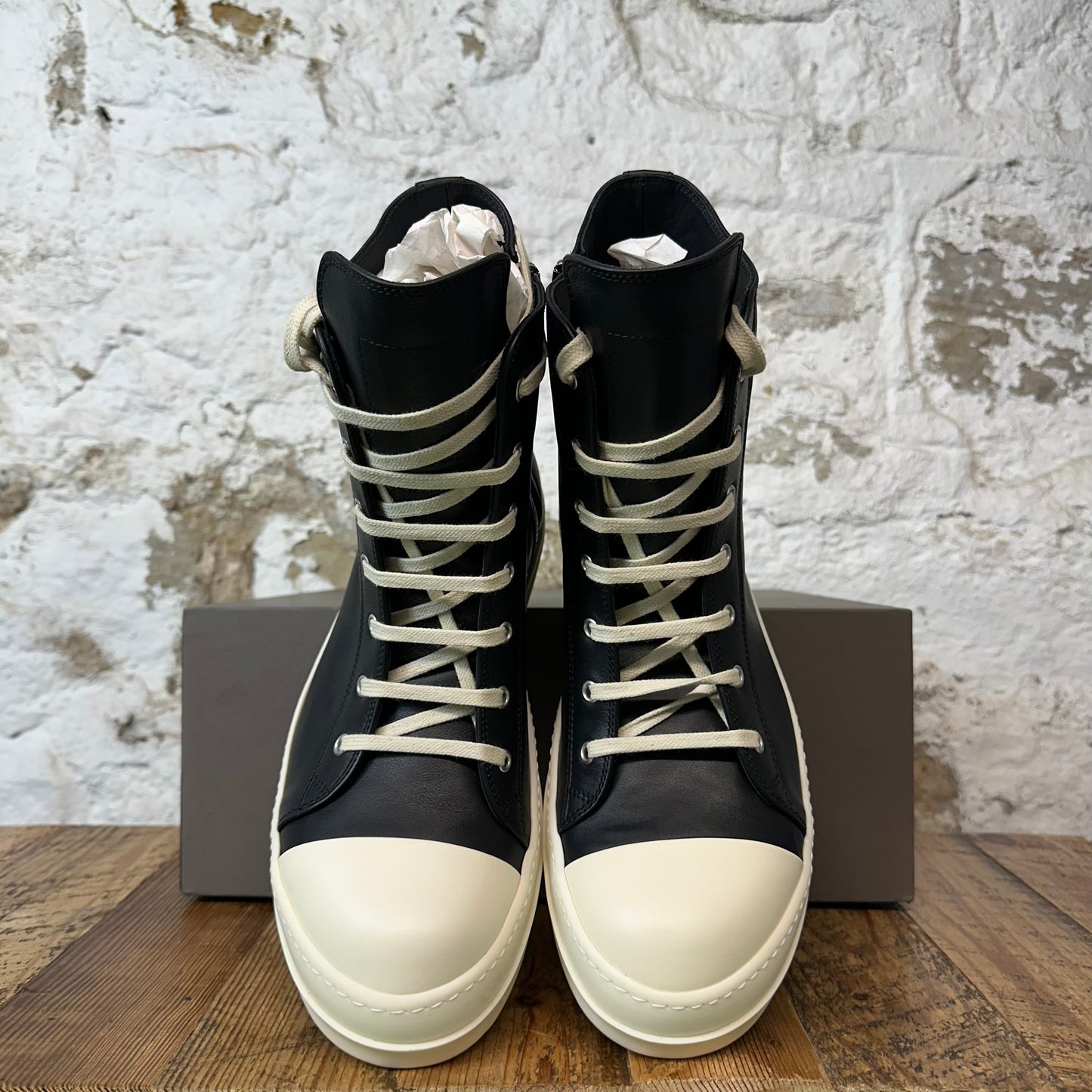 Rick Owens High Black Milk Porterville Sneaker Sz 12 (45) DS
