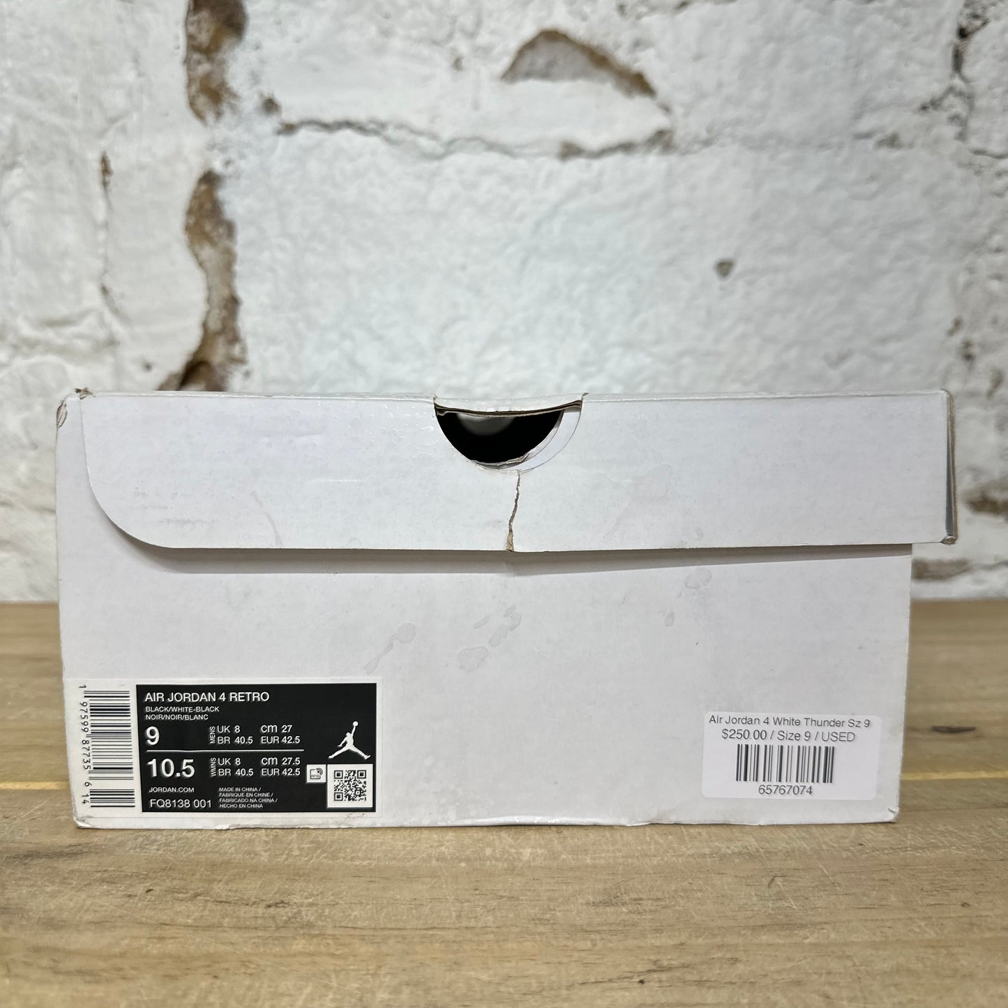Air Jordan 4 White Thunder Sz 9