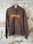 Supreme Orange Yellow Spell Hoodie Brown Sz L