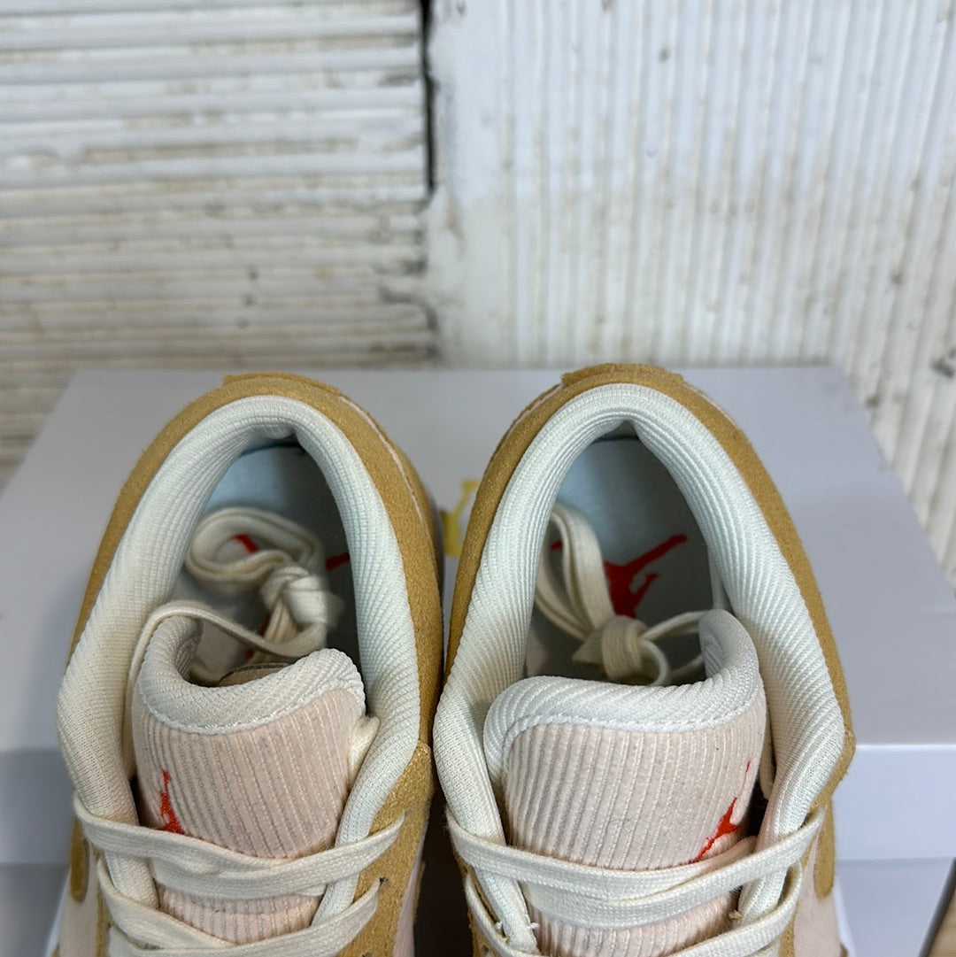Air Jordan 1 Low Twine Orange Quartz Corduroy Sz 4.5 (6W)