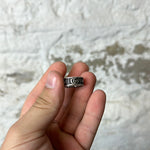 Gucci GG Silver Black Ring Sz 10G