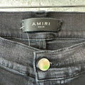 Amiri MX1 Camo Patch Black Denim Jeans Sz 33