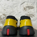 Prada Americas Cup Yellow Patent Black Sneaker Sz 8.5