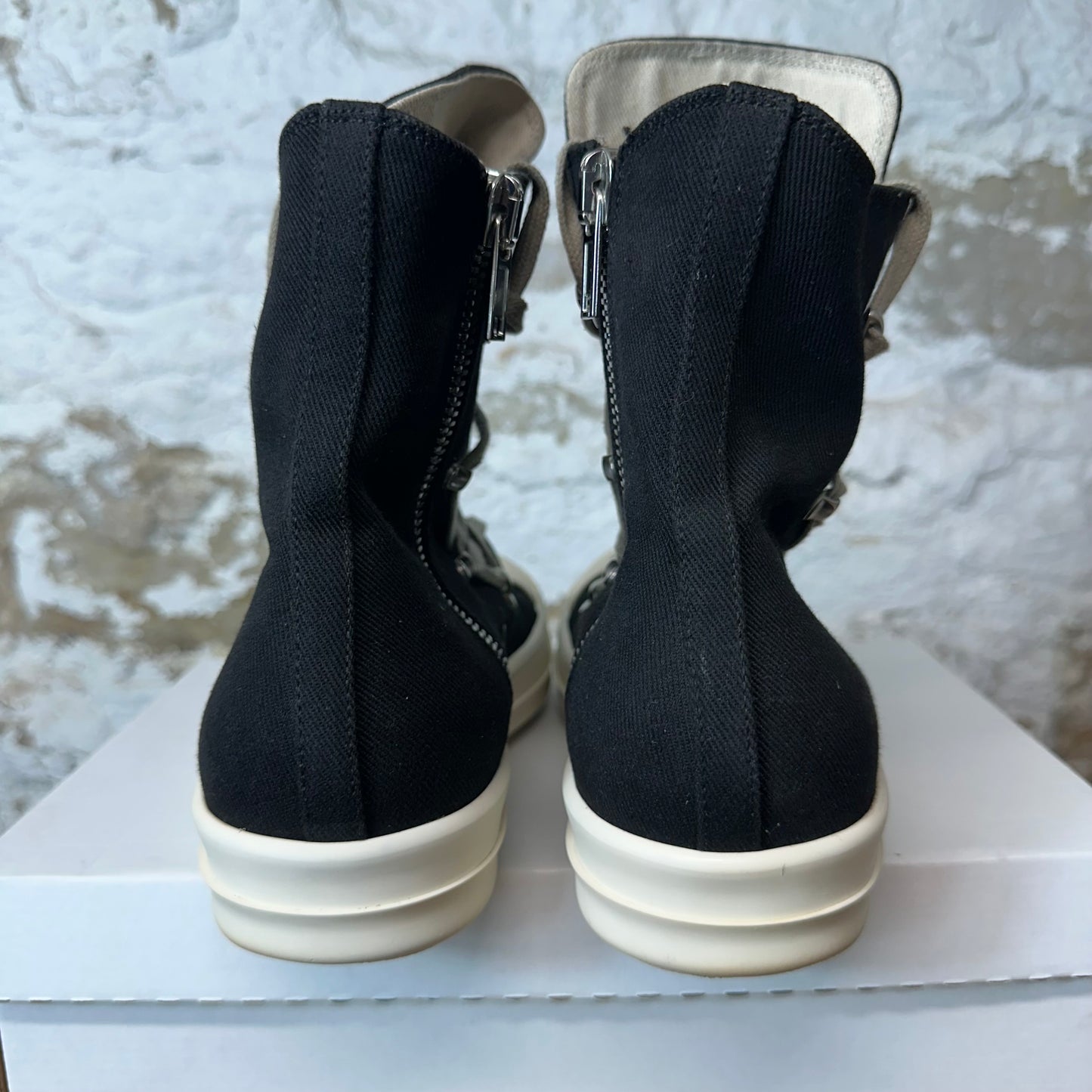 Rick Owens High Hexa Lace Black Milk Sneaker Sz 11 (44)