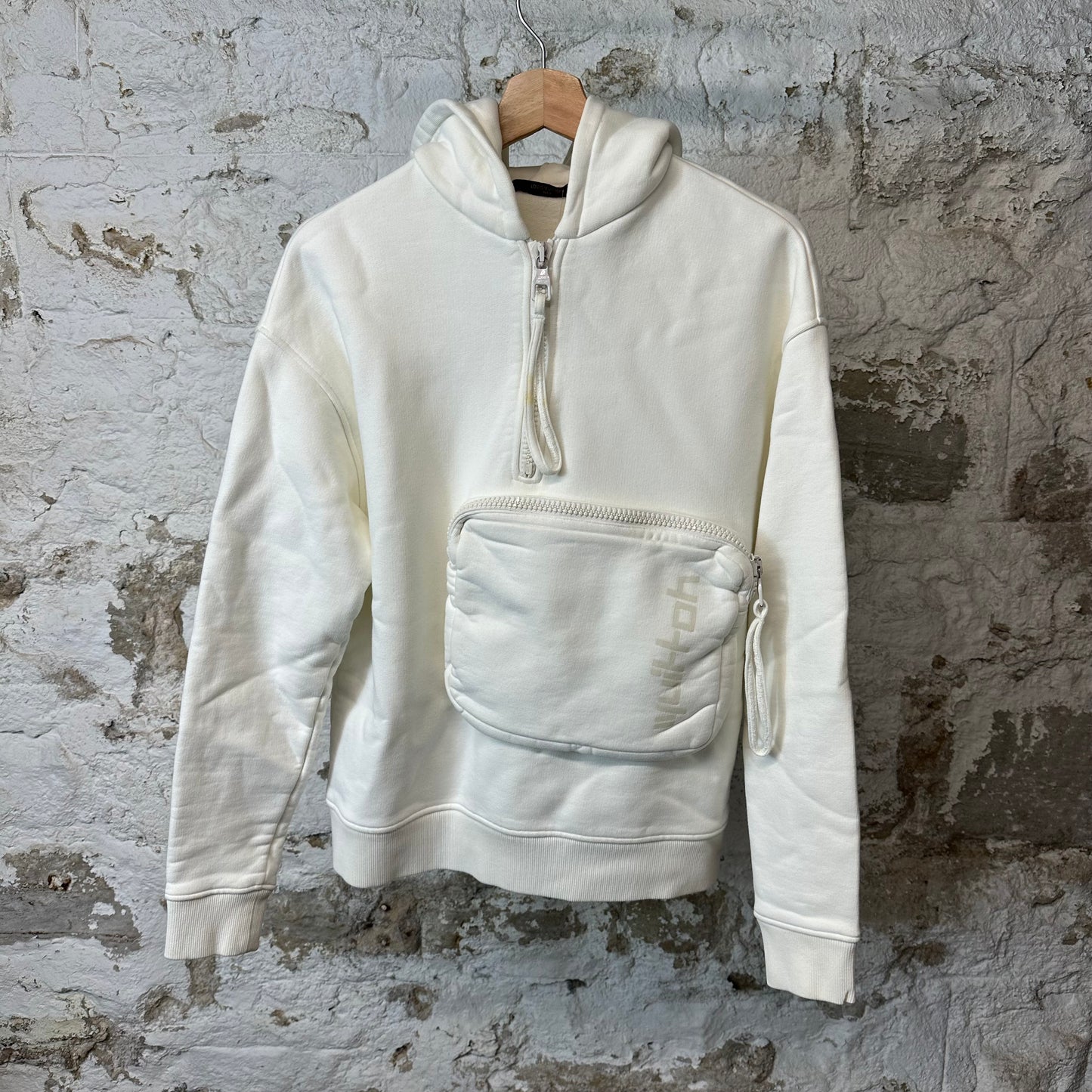 Louis Vuitton 3D Pocket 1/4 Zip Hoodie White Sz S