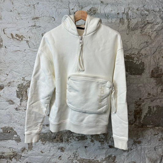 Louis Vuitton 3D Pocket 1/4 Zip Hoodie White Sz S