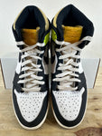 Air Jordan 1 High White Black Volt University Gold Sz 9.5