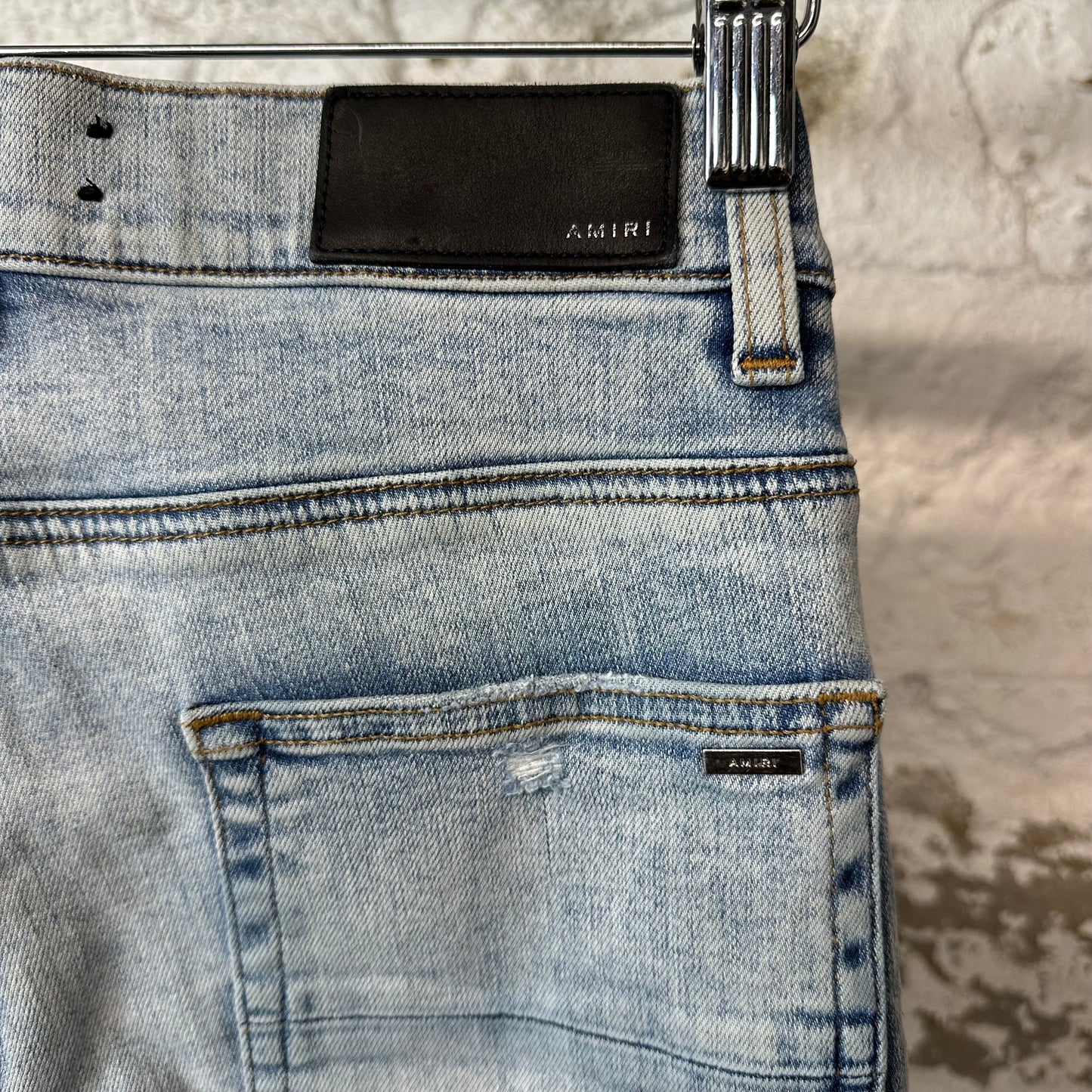 Amiri Playboy Logos Blue Denim Jeans Sz 28