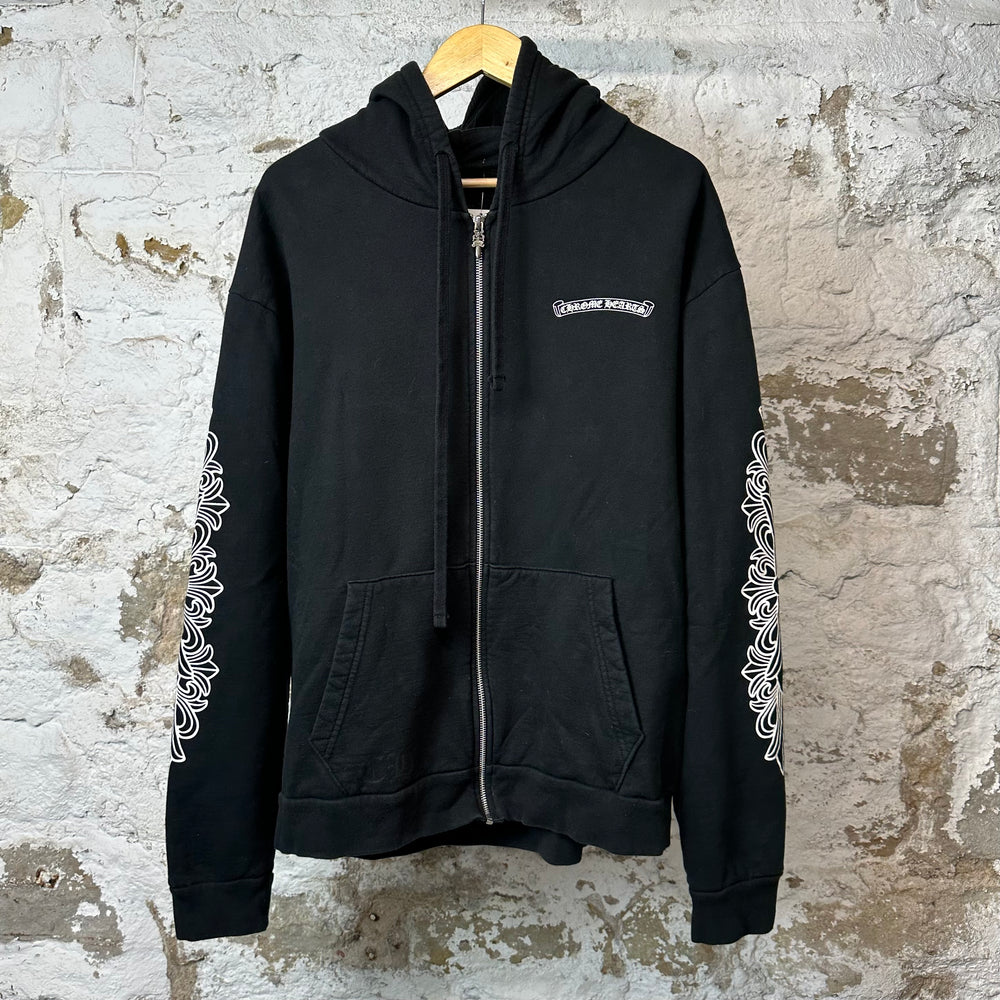 Chrome Hearts Eyechart Zip Up Hoodie Black Sz L