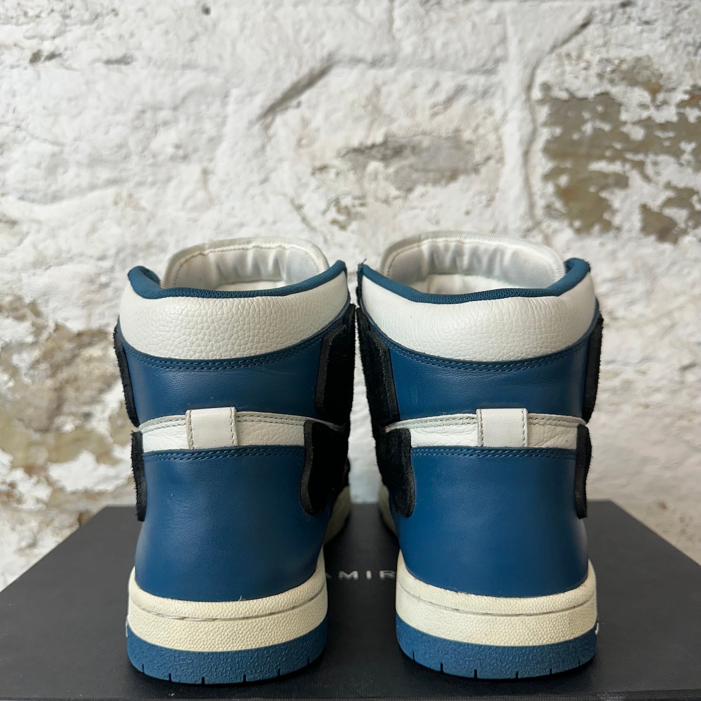 Amiri Black Skeleton Blue White High Sneaker Sz 12 (45)