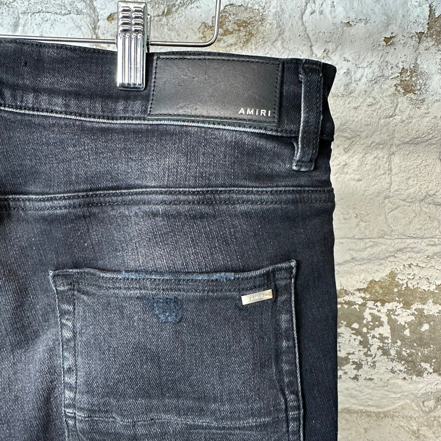 Amiri MX1 Brown Plaid Black Denim Jeans Sz 34