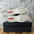 Prada Americas Cup Olive Patent Grey White Sneaker Sz 9
