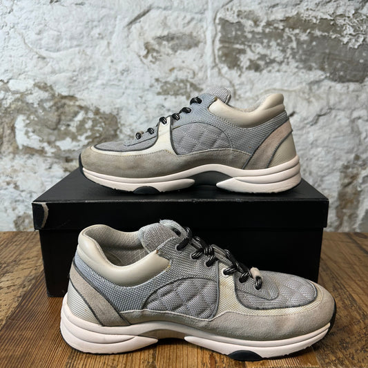 Chanel Black CC Triple Grey Trainer Sneaker Sz 7.5 (40.5)